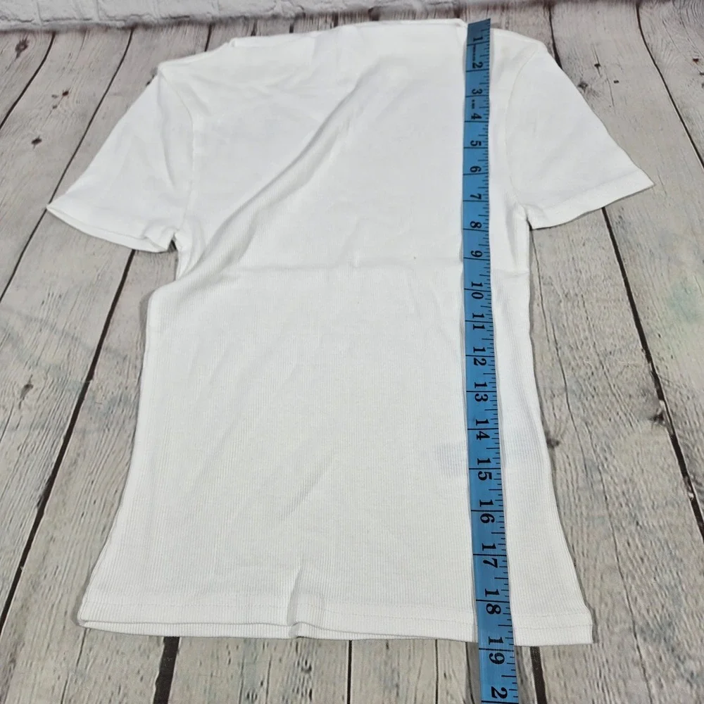 J. Crew Fine-rib‎ fitted boatneck T-shirt White XXS